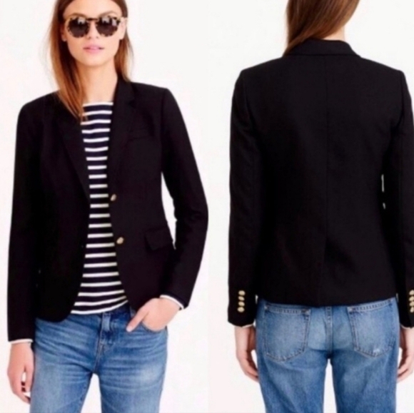 J Crew Womens Schoolboy Wool Blend 2 Button Jacket sz 4 - Picture 3 of 16